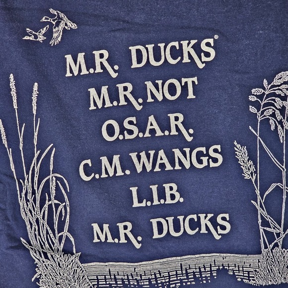 Vintage Mr. Ducks T-Shirt Mens Medium Blue Graphic Print Short Sleeve Crew Neck - Picture 3 of 8